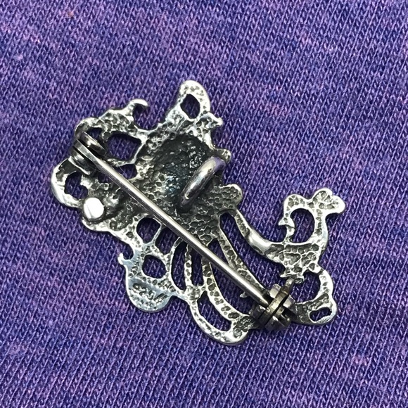 Vintage Sterling Silver Art Nouveau Brooch of Bohemian Lady - Picture 8 of 8